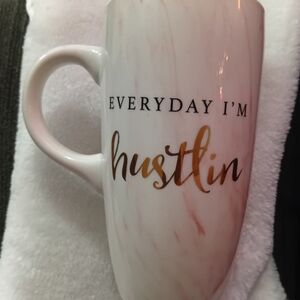 Elegant White and Gold Hustle Mug
